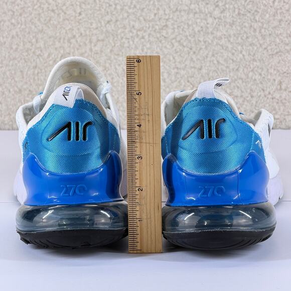 Nike Air Max 270 Running Shoes Men 9.5 White Blue AH8050-110 Low Top Lace Up Gym - Picture 7 of 11